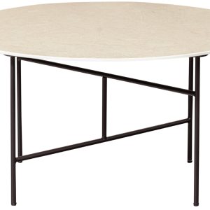 Hoorns Béžový konferenční stolek Tatum 75 cm s mramorovým dekorem  - Výška40 cm- Průměr 75 cm