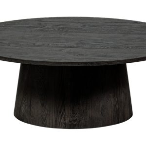 Hoorns Tmavě hnědý konferenční stolek Otivan 100 cm  - Výška35 cm- Průměr 100 cm