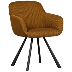 Hoorns Hnědožlutá čalouněná jídelní židle June  - Výška79 cm- Šířka 58 cm