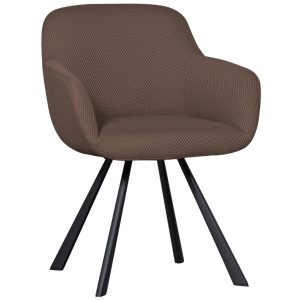 Hoorns Hnědá čalouněná jídelní židle June  - Výška79 cm- Šířka 58 cm