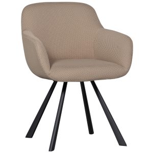 Hoorns Béžová čalouněná jídelní židle June  - Výška79 cm- Šířka 58 cm
