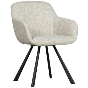 Hoorns Bílá čalouněná jídelní židle June  - Výška79 cm- Šířka 58 cm