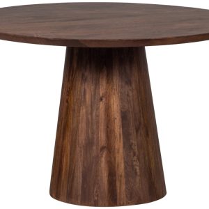 Hoorns Hnědý dřevěný kulatý jídelní stůl Timi 130 cm  - Výška76 cm- Průměr 130 cm