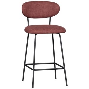 Hoorns Červená čalouněná barová židle Kiel 66 cm  - Výška93 cm- Šířka 46 cm