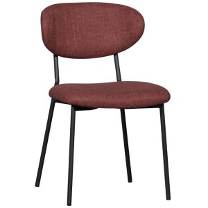 Hoorns Červená čalouněná jídelní židle Kiel  - Výška79 cm- Šířka 47 cm