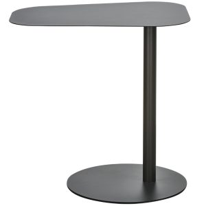 Hoorns Černý kovový odkládací stolek Lidia 50 x 38 cm  - Výška50 cm- Šířka 50 cm
