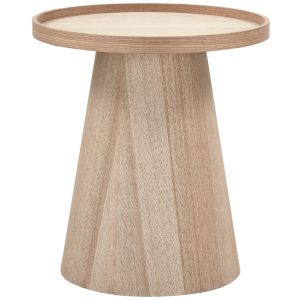 Hoorns Odkládací stolek Daum 45 cm s dřevěným dekorem  - Výška50 cm- Průměr 45 cm