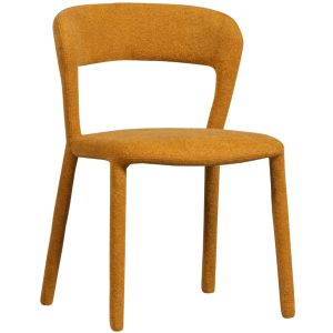 Hoorns Hořčicově žlutá čalouněná jídelní židle Elbon  - Výška76 cm- Šířka 51 cm