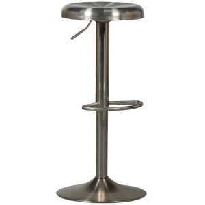 Hoorns Stříbrná kovová barová židle Newton 61-81 cm  - Výška81 cm- Šířka 39 cm