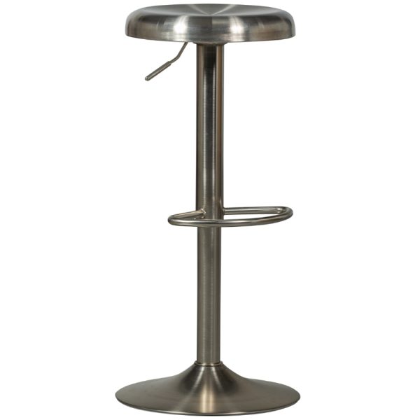 Hoorns Stříbrná kovová barová židle Newton 61-81 cm  - Výška81 cm- Šířka 39 cm