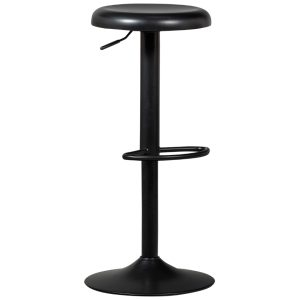 Hoorns Černá kovová barová židle Newton 61-81 cm  - Výška81 cm- Šířka 39 cm