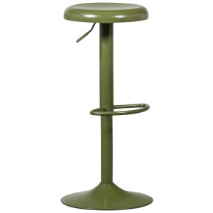 Hoorns Zelená kovová barová židle Newton 61-81 cm  - Výška81 cm- Šířka 39 cm