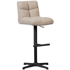 Hoorns Béžová bouclé barová židle Darin 60-80 cm  - Výška114 cm- Šířka 44 cm