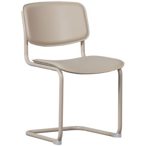 Hoorns Krémově bílá koženková jídelní židle Ydoc  - Výška81 cm- Šířka 47 cm