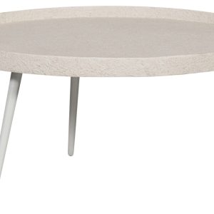 Hoorns Krémově bílý kovový konferenční stolek Buster 76 cm  - Výška40 cm- Průměr 74 cm