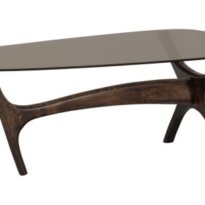 Hoorns Hnědý skleněný konferenční stolek Blink 110 x 60 cm  - Výška42 xm- Šířka 110 cm