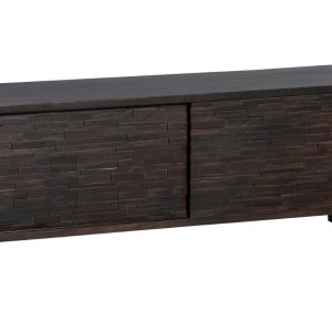 Hoorns Tmavě hnědý dřevěný TV stolek Tillie 150 x 40 cm  - Vyžaduje montážNe- Výška 50 cm