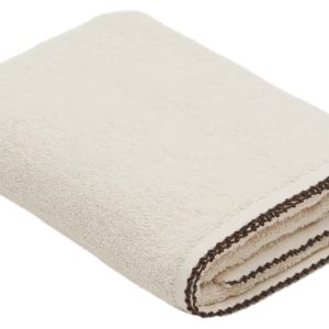 Béžový bavlněný ručník Kave Home Sinami 50 x 90 cm  - Délka90 cm- Šířka 50 cm