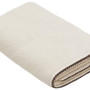 Béžový bavlněný ručník Kave Home Sinami 90 x 150 cm  - Délka150 cm- Šířka 90 cm