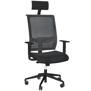 Narbutas Černá kancelářská židle EVA.II  - Výška125-137 cm- Šířka 68 cm