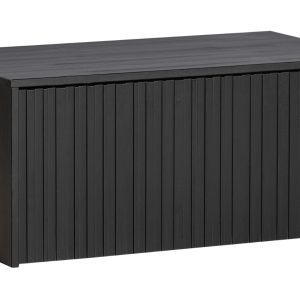Hoorns Černá dřevěná lavice s úložným prostorem Gravia 88 x 50 cm  - Výška40 cm- Šířka 88 cm