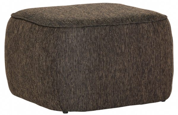 Tmavě hnědý čalouněný puf Hübsch Cube 57 x 57 cm  - Výška39 cm- Čalounění Polyester