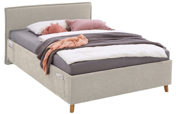 Béžová čalouněná postel Meise Möbel Fun 90 x 200 cm  - Výška90 cm- Šířka 103 cm