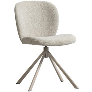 Hoorns Bílá bouclé jídelní židle Famma  - Výška80 cm- Šířka 58 cm