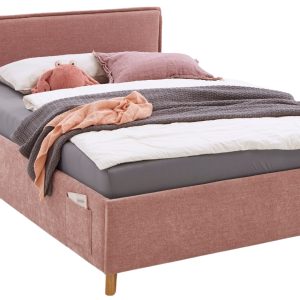 Růžová čalouněná postel Meise Möbel Fun 120 x 200 cm  - Výška90 cm- Šířka 133 cm