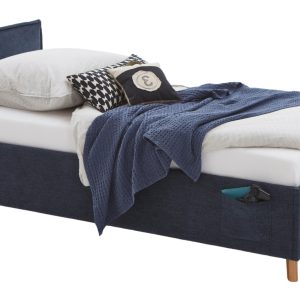 Modrá čalouněná postel Meise Möbel Fun 120 x 200 cm s úložným prostorem  - Výška90 cm- Šířka 133 cm