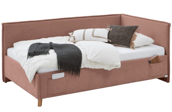 Růžová čalouněná postel Meise Möbel Fun II. 140 x 200 cm  - Výška90 cm- Šířka 153 cm