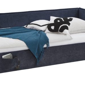 Modrá čalouněná postel Meise Möbel Fun II. 120 x 200 cm  - Výška90 cm- Šířka 133 cm