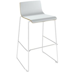 Narbutas Bílá barová židle MOON Wood 73 cm  - Výška94 cm- Šířka 52