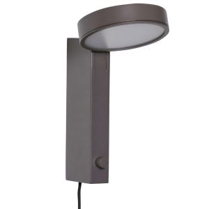 Hnědé kovové nástěnné LED světlo Hübsch Crea  - Výška20 cm- Šířka 12 cm