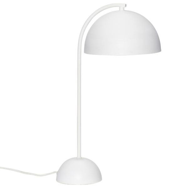 Bílá kovová stolní lampa Hübsch Form  - Výška48 cm- Průměr stínidla 23 cm
