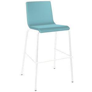 Narbutas Světle modrá čalouněná barová židle MOON 77 cm  - Výška103 cm- Šířka 47 cm