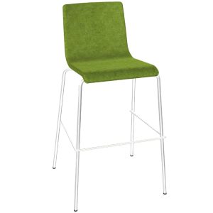 Narbutas Zelená čalouněná barová židle MOON 77 cm  - Výška103 cm- Šířka 47 cm