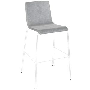 Narbutas Světle šedá čalouněná barová židle MOON 77 cm  - Výška103 cm- Šířka 47 cm