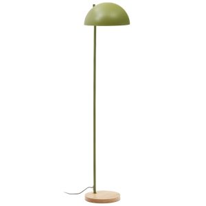 Zelená kovová stojací lampa Kave Home Catlar 150 cm  - Výška150 cm- Průměr stínidla 35 cm