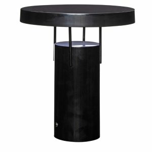 Černá kovová nabíjecí stolní LED lampa Hübsch BringMe  - Výška28 cm- Průměr stínidla 25 cm