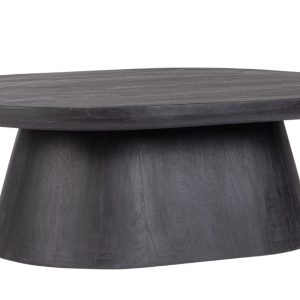 Černý dřevěný konferenční stolek Bizzotto Fuji 90x65 cm  - Výška30 cm- Šířka 90 cm