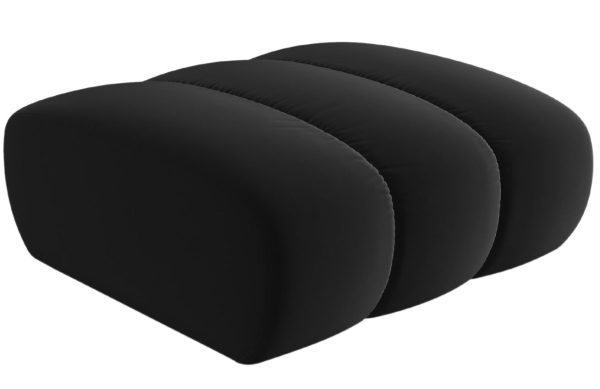 Černá sametová podnožka MICADONI Lupine  - Šířka90 cm- Výška 40 cm