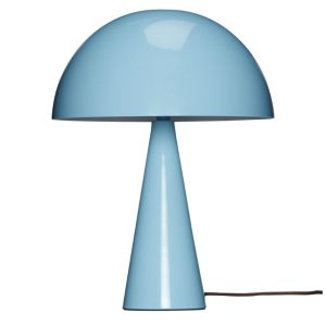 Světle modrá kovová stolní lampa Hübsch Mush 33 cm  - Výška33 cm- Stínidlo Lakovaný kov