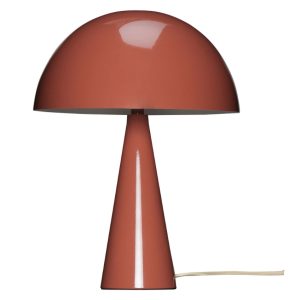 Červená kovová stolní lampa Hübsch Mush 33 cm  - Výška33 cm- Průměr stínidla 25 cm