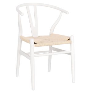 Bílá dřevěná jídelní židle Bizzotto Artas  - Výška78 cm- Šířka 49 cm