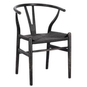 Černá dřevěná jídelní židle Bizzotto Artemia  - Výška77 cm- Šířka 50cm