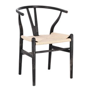 Černobílá dřevěná jídelní židle Bizzotto Artemia  - Výška77 cm- Šířka 50 cm