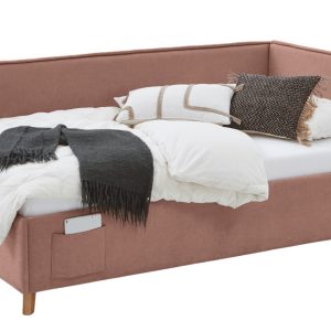 Růžová čalouněná postel Meise Möbel Fun II. 90 x 200 cm s úložným prostorem  - Výška90 cm- Šířka 103 cm