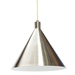 Stříbrné kovové závěsné světlo Hübsch Yama 40 cm  - Výška35 cm- Průměr stínidla 40 cm