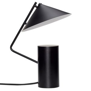 Černá kovová stolní lampa Hübsch Sen  - Výška32 cm- Průměr stínidla 24 cm